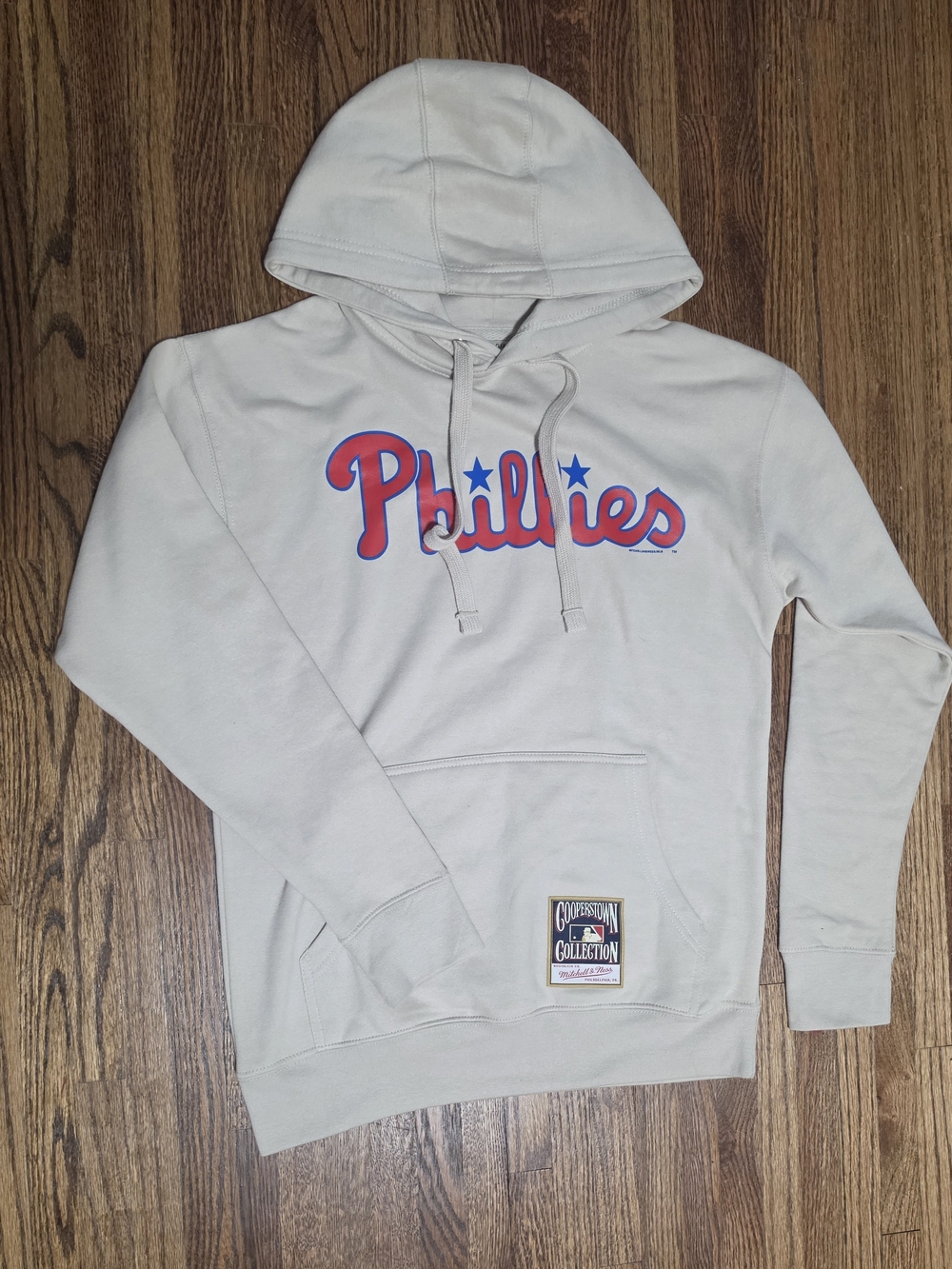 Mitchell & Ness Cream Phillies Logo Crewneck Hoodie
